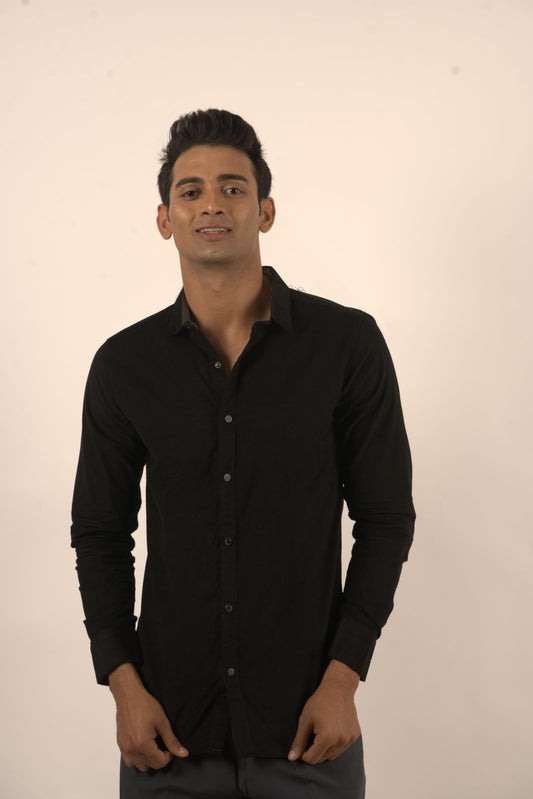 Black Cotton Coterie Formal Shirt