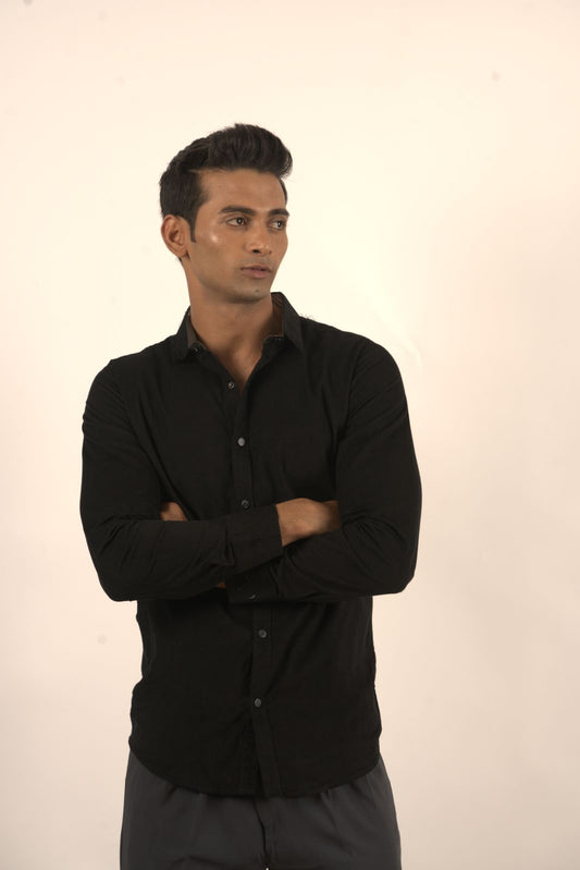 Black Cotton Coterie Formal Shirt