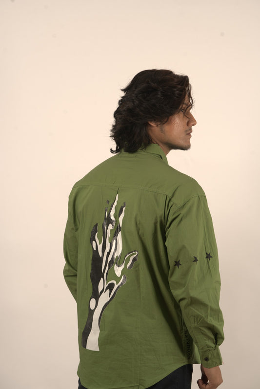 Parrot Green Oversized Drop Shoulder Shirt