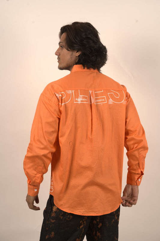 Neon Orange Oversized Drop Shirt