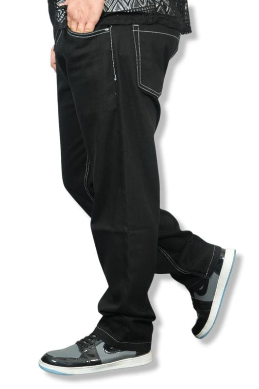 Threadwork Trendy Black Baggy Comfort Fit Denims