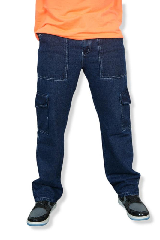 Carbon Bue 6 Pocket Cargo Denims