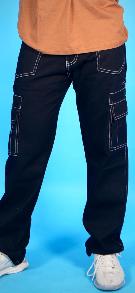 Threadwork Sexy Black Denim 6 Pocket Cargo