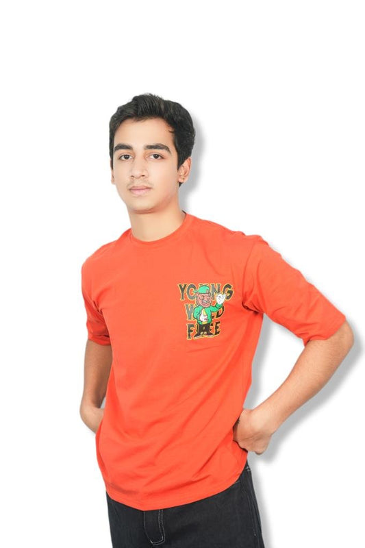 Rust Orange Sexy Drop Shoulder Tshirt